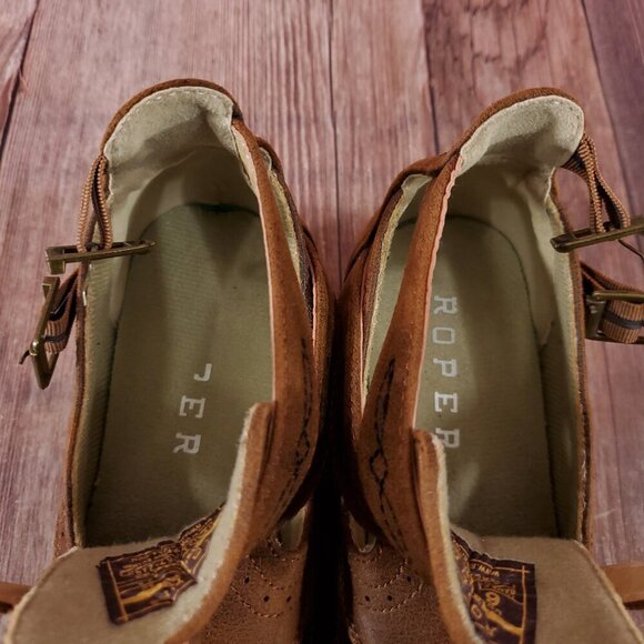 *READ* Roper Womens Size 6 Willa Embroidery Snip Toe Casual Ankle Boots Brown - Picture 7 of 16